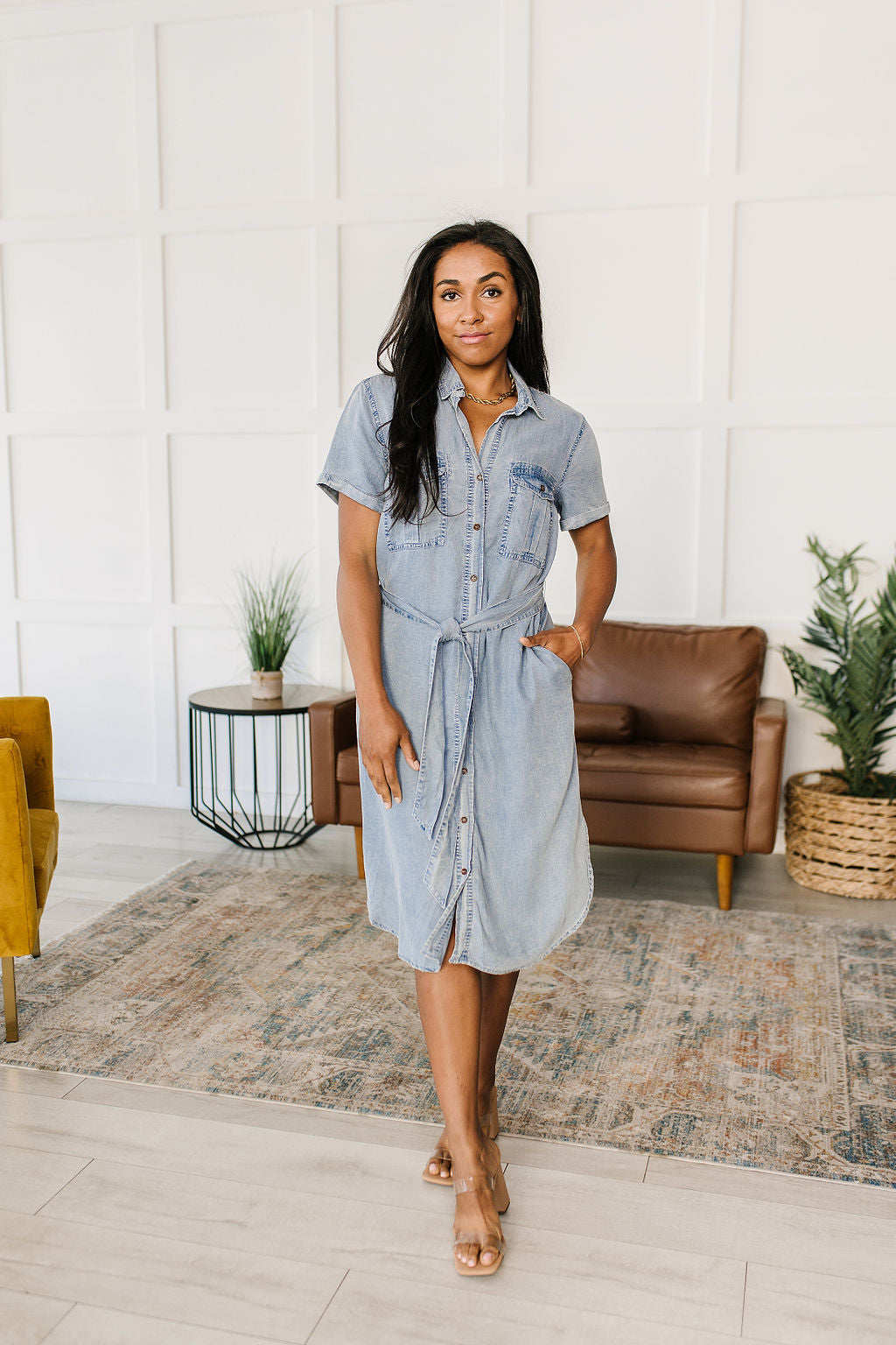 Wait for It Chambray Shirt Dress-Womens-Villari Chic, women's online fashion boutique in Severna, Maryland