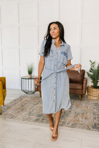 Wait for It Chambray Shirt Dress-Womens-Villari Chic, women's online fashion boutique in Severna, Maryland