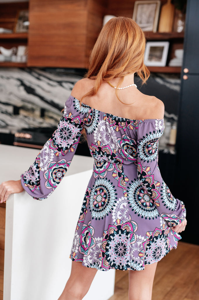 Your Best Idea Skort Dress in Purple Medallions-Womens-Villari Chic, women's online fashion boutique in Severna, Maryland