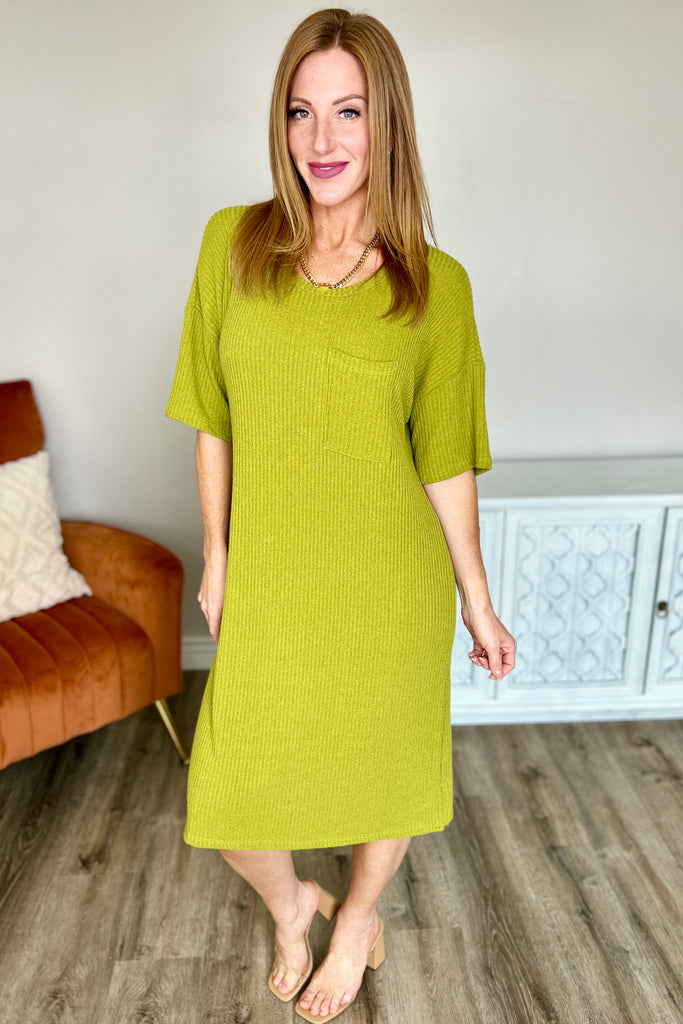 Easy Going Shift Dress in Moss-Womens-Villari Chic, women's online fashion boutique in Severna, Maryland