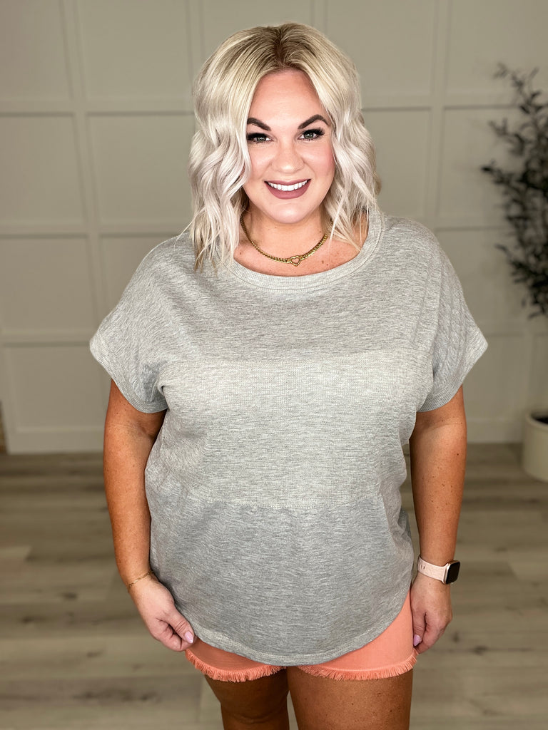 Unmarked Remarks Ribbed Top in Light Heather Grey-Womens-Villari Chic, women's online fashion boutique in Severna, Maryland