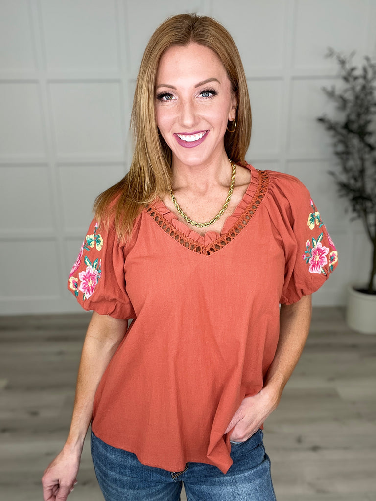 Luisa Embroidered Blouse-Womens-Villari Chic, women's online fashion boutique in Severna, Maryland