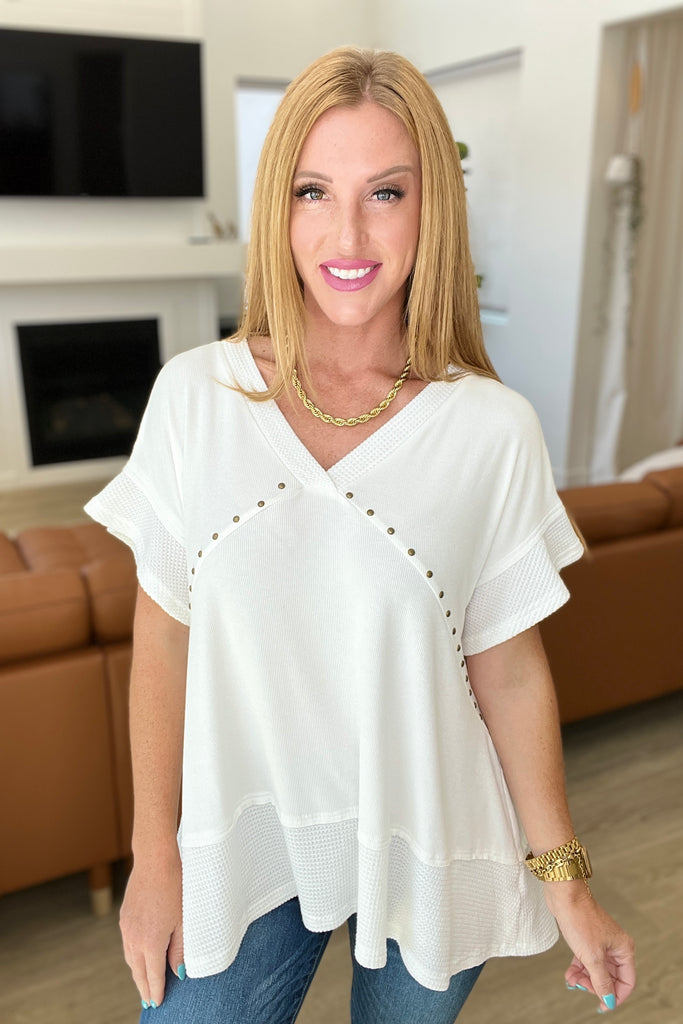 Giving In V-Neck Spliced Top-Womens-Villari Chic, women's online fashion boutique in Severna, Maryland