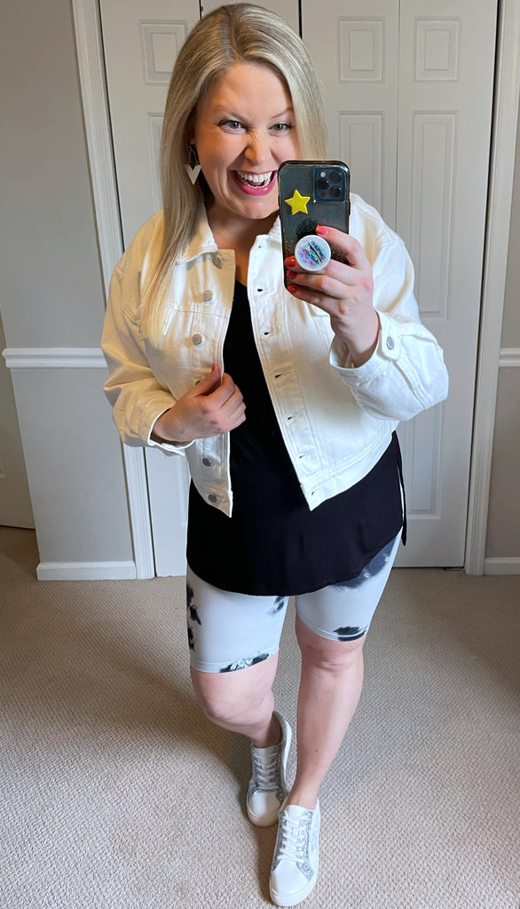Judy Blue Brighter Days Boyfriend Fit Denim Jacket in White-Womens-Villari Chic, women's online fashion boutique in Severna, Maryland