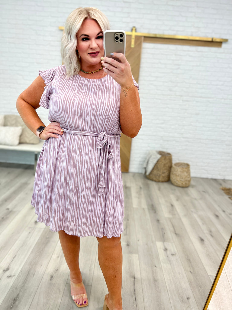 Sandra Striped Flutter Sleeve Dress-Womens-Villari Chic, women's online fashion boutique in Severna, Maryland
