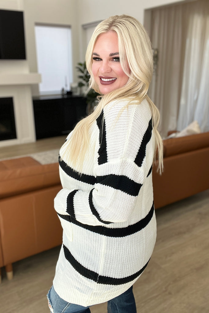 Brighter is Better Striped Cardigan in Ivory-Womens-Villari Chic, women's online fashion boutique in Severna, Maryland
