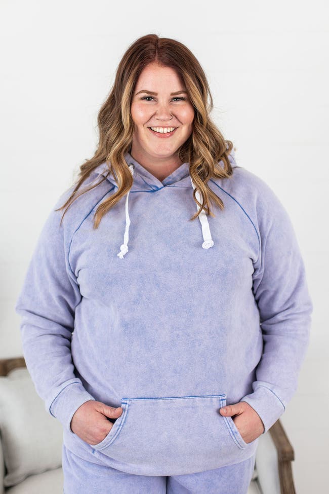 Vintage Wash Pullover Hoodie in Periwinkle-Villari Chic, women's online fashion boutique in Severna, Maryland